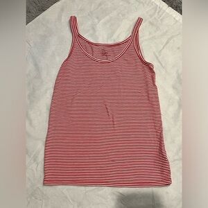 Women’s GAP The Essential Cami Red & White Striped Tank Top Sz L